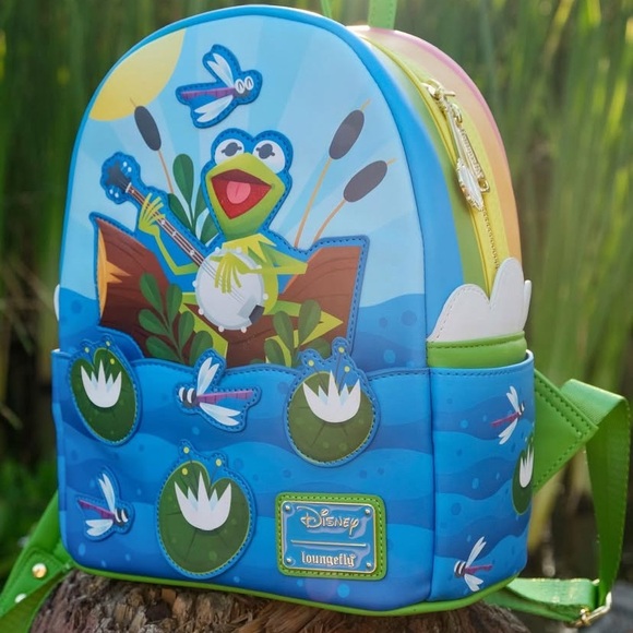 Loungefly Muppets Rainbow Connection Kermit Backpack Shoulder Bag Purse NWT - Picture 1 of 16